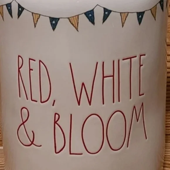 Rae Dunn Jug Vase Red White Bloom - Picture 4 of 4